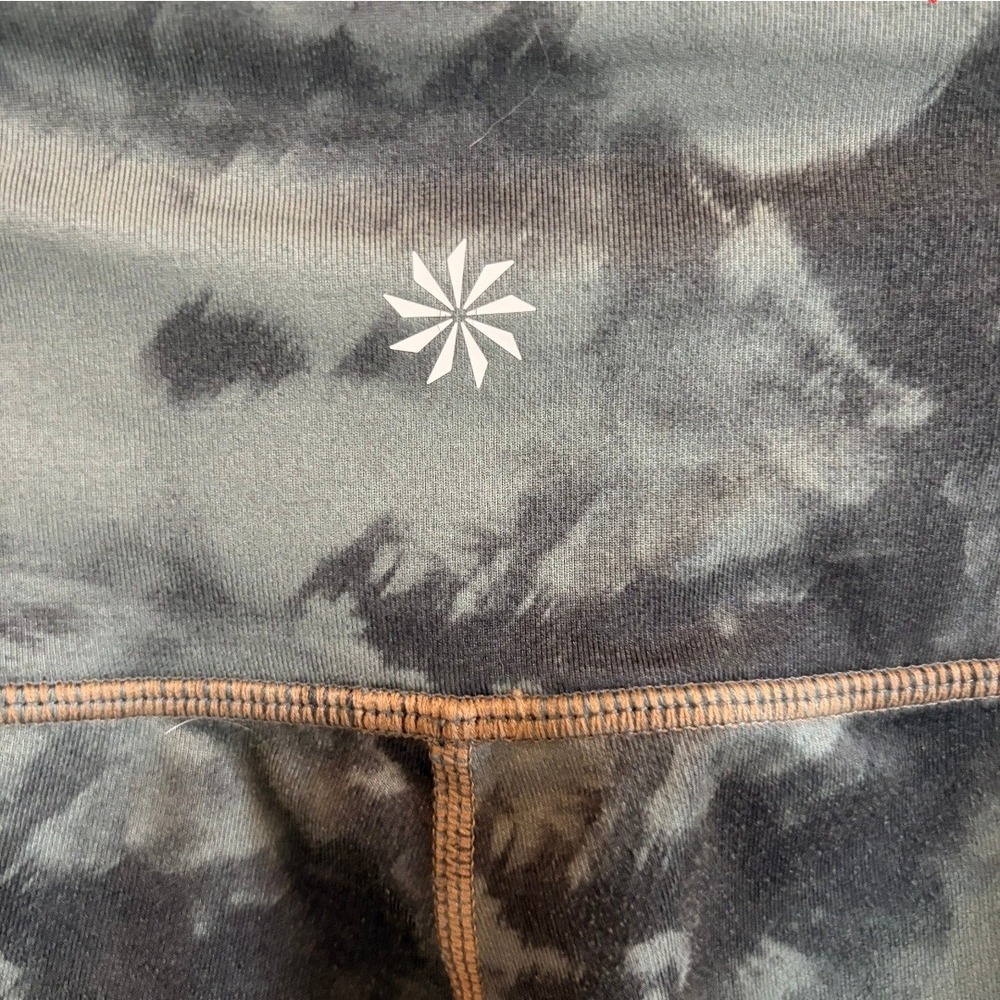 Athleta Marble Tie Dye High Rise Leggings Womens Small Green Yoga Gym activewear - Picture 3 of 5